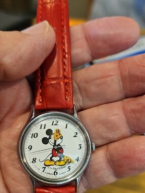 Lorus Disney Mickey Mouse Red Leather Strap Women's Watch